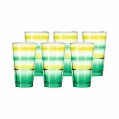 Leonardo EVENT Trinkglas Grün Gestreift330ml 6er Set - A