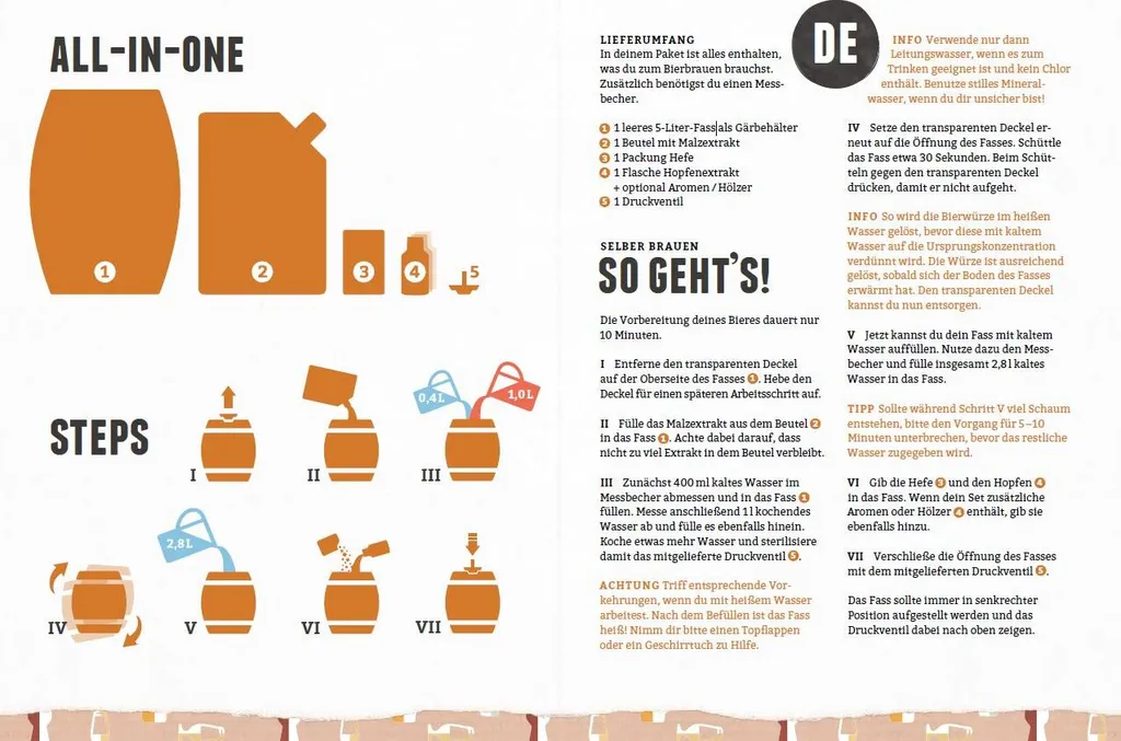 Braufässchen - Das Bierbrauset Zum Selber Brauen / Beer Making Kit / Super Geburtstagsgeschenk, Weihnachtsgeschenk, Männergeschenk Oder Zum Vatertag. "Sorte: India Pale Ale" IPA 4 Braufässchen - Das Bierbrauset Zum Selber Brauen / Beer Making Kit / Super Geburtstagsgeschenk, Weihnachtsgeschenk, Männergeschenk Oder Zum Vatertag. "Sorte: India Pale Ale" IPA – Bild 2