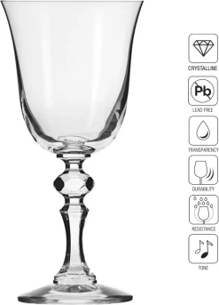 KROSNO Krista Kleine Rotweingläser, 6er-Set, 220 Ml -Pokalserie 04b61574aafffde678eedf541121ba76