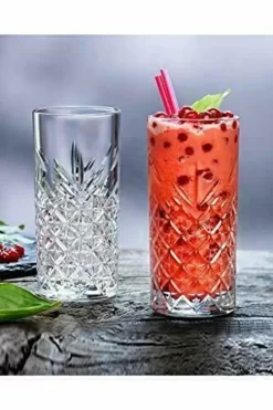 Pasabahce Timeless 520205 Longdrink Glas Wassergläser Kristall Design 4´er Set Transparent 365 Ml -Pokalserie 06fb601a0630459f07c7117b9d7c170d