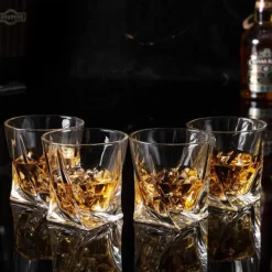 Whiskey Gläser Set Bleifrei Kristallgläser 4 Teilig 300 Ml Hochwertig Kanars