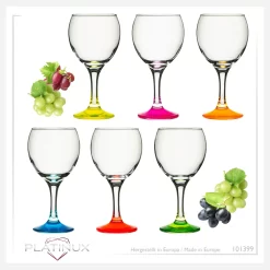 Trinkgläser Bunt Aus Glas Weingläser Mit Buntem Stiel 220ml Set 6-Teilig Getränkeglas Wasserglas Weißweingläser -Pokalserie 0c74b5b72dee280c873a51239f7eafb9