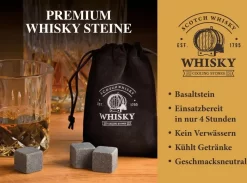 Whisky Geschenkset Nicht Nur Für Whisky Liebhaber:innen, 8 Granit Whisky Steine, 2 Whiskygläser, Eiswürfelzange Und Samtbeutel In Toller Holz Geschenkbox. Neidfaktor Inclusive -Pokalserie 0deb79e4cc601bf0290447d2d2dc2fa5