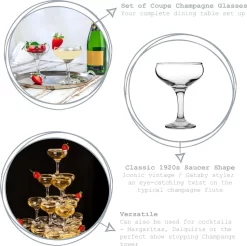 Rink Getränk 5 Tier Champagne Turm Set - 35 Gläser - 200 Ml Weinlese-Champagne Coupe Saucers -Pokalserie 0e2e891901d67d07f7364467ef9c9091