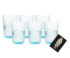 Bombay Sapphire Gin 6x Longdrink Glas 6er Set Gläser In Blau Mit Relief