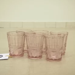 Wassergläser Solange Reliefmuster 6xSet Rosa Transparent 265ml -Pokalserie 18902ec9b6486c3365c539b6969bcb9c