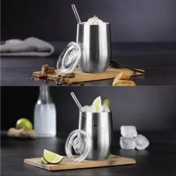 GOURMETmaxx Getränkebecher Inkl. Trinkhalm - 2er-Set -Pokalserie 19440e7103e1d2f7e9f36085776d0978