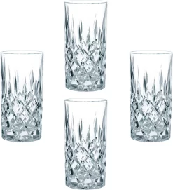 Nachtmann 0089208-0 Noblesse Longdrinkbecher, 375 Ml, 14,8 Cm, Klar (4er Pack) -Pokalserie 1ae109848475e022d276b33174642038