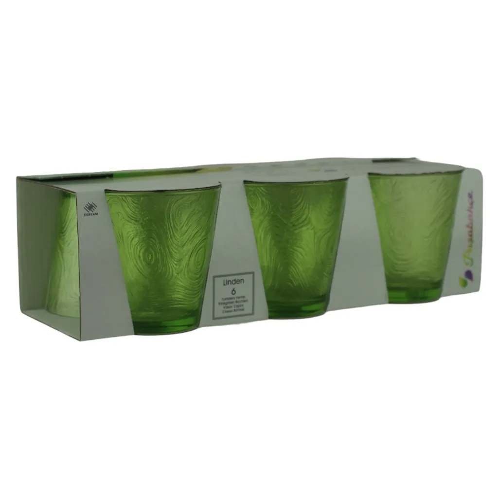 Pasabahce 520616 Linden 6er Trinkglas, Farbe:GRÜN 3 Pasabahce 520616 Linden 6er Trinkglas, Farbe:GRÜN