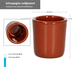 MamboCat 12er Ton Schnapsbecher 50 Ml Vollglasiert Shot-Glas Mediterran Unikat Handarbeit Tonbecher 11 MamboCat 12er Ton Schnapsbecher 50 Ml Vollglasiert Shot-Glas Mediterran Unikat Handarbeit Tonbecher -Pokalserie 1b9464e82415ad9215d7a2092e130cd9