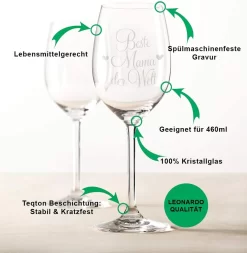Leonardo Weinglas Beste Mama Der Welt Inkl. Bedruckter Holzkiste + Riesling Tandem - Geschenk Für Mama Ideal Als Muttert -Pokalserie 2467bbab384544539f58a6f8f5a2bb4a