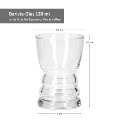 6tlgSet Barista-Gläser Espresso Tee Kaffee 120ml Glas Theke Mini-Bar Servier-Geschirr Tafel Gastro -Pokalserie 26f093f43d8f5d23a730b09824a9f6d4