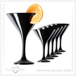 Schwarze Martini Gläser 150ml Set 6-Teilig Aus Glas Cocktailgläser -Pokalserie 2c3e57b250463846b761a5d888b023a0