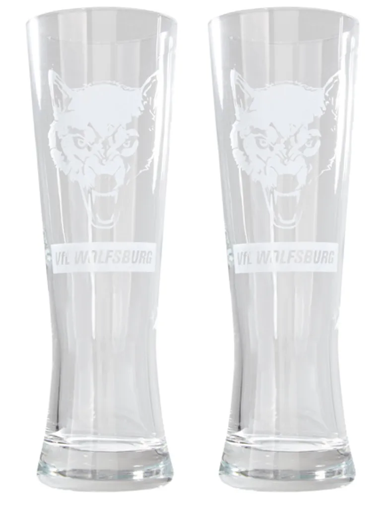 VFL Wolfsburg Weizenglas Wolf 2er-Set 3 VFL Wolfsburg Weizenglas Wolf 2er-Set