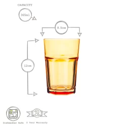 Rink Drink 6 Stück Farbige Gläser Highball-Set - Vibrant Multicolored Partei-Cocktail-Trinken Tumblers - 365ml - 6 Farben -Pokalserie 3e2b81018b7a5b5efd7b48d33d8f96cc