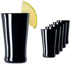 Schwarze Shotgläser Aus Glas Set 6 Teilig Pinnchen Wodkagläser 20ml (max. 30ml)