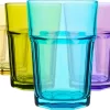 Rink Drink 6 Stück Farbige Gläser Highball-Set - Vibrant Multicolored Partei-Cocktail-Trinken Tumblers - 365ml - 6 Farben