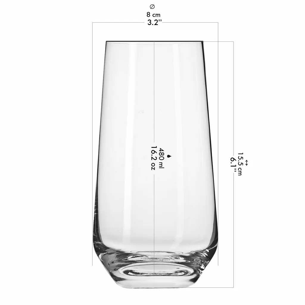 KROSNO Splendour Longdrinkgläser, 6er-Set, 480 Ml 4 KROSNO Splendour Longdrinkgläser, 6er-Set, 480 Ml – Bild 2