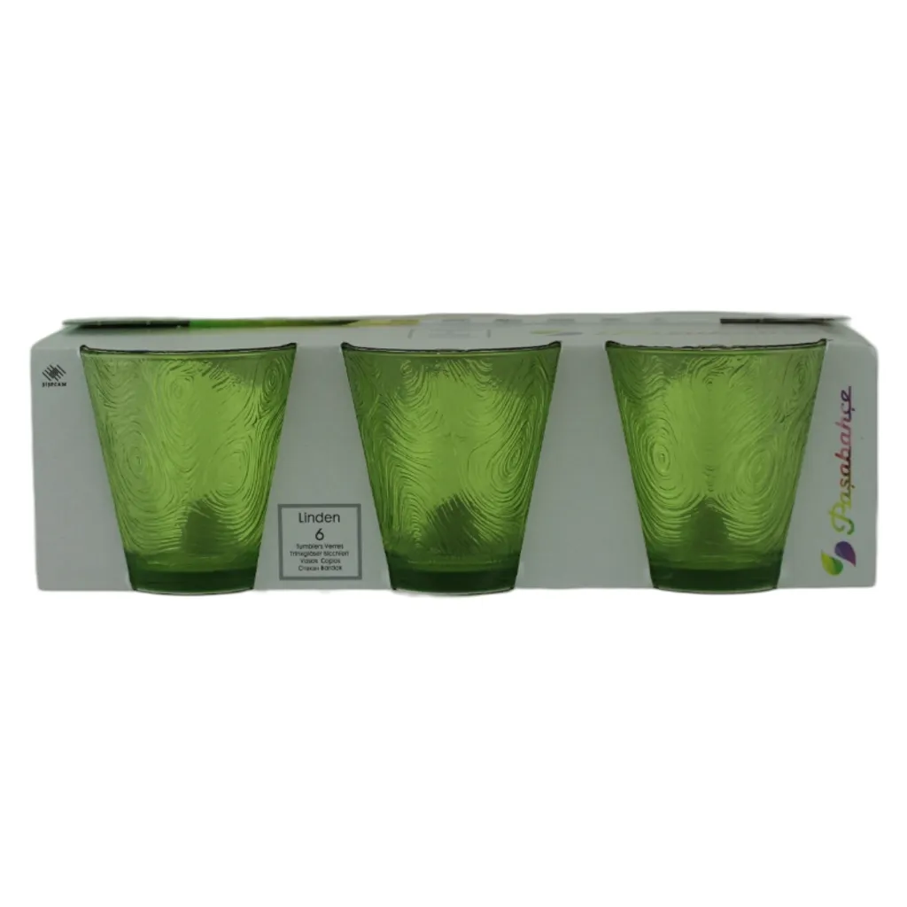 Pasabahce 520616 Linden 6er Trinkglas, Farbe:GRÜN 4 Pasabahce 520616 Linden 6er Trinkglas, Farbe:GRÜN – Bild 2