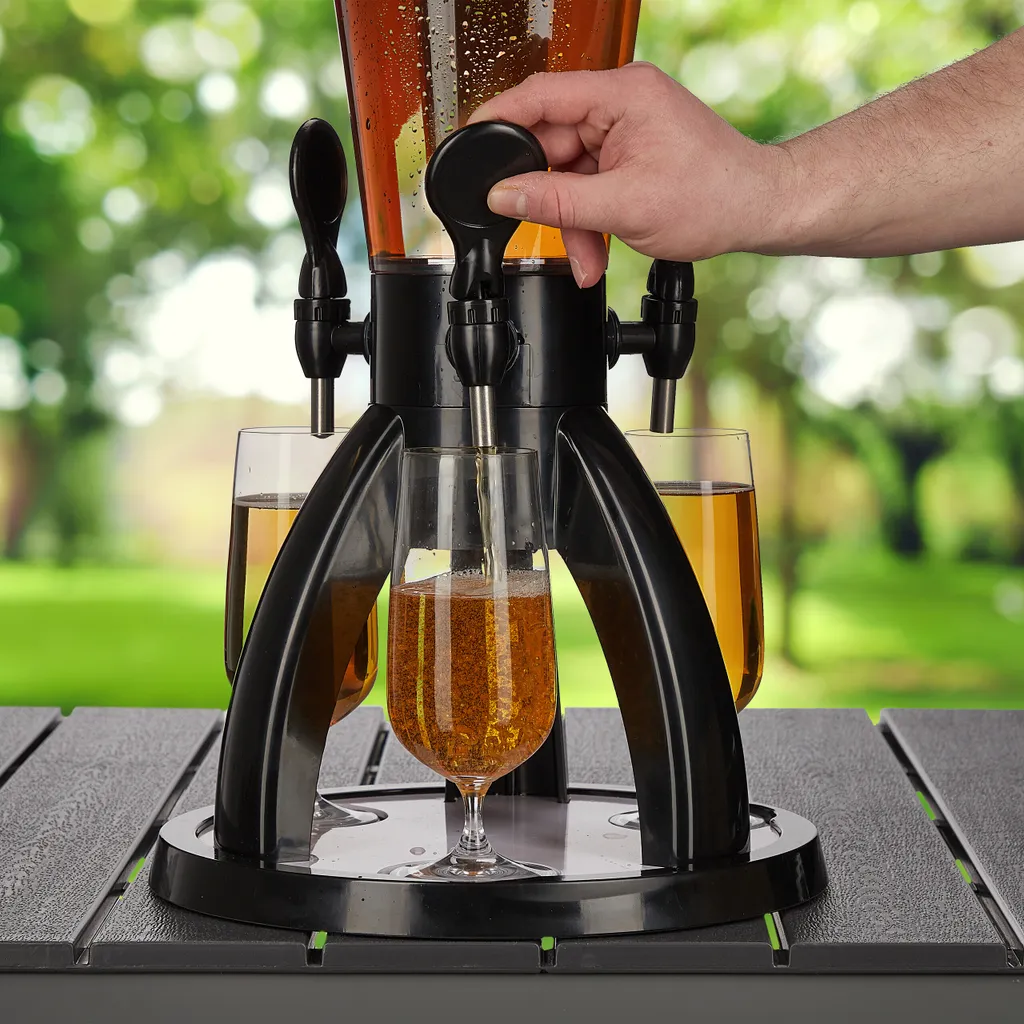 Relaxdays 4 L Biersäule Mit 3 Zapfhähnen 4 Relaxdays 4 L Biersäule Mit 3 Zapfhähnen – Bild 2