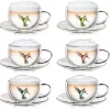 Creano 6er-Set Thermo-Tasses "Hummi" Für Tee/Latte Macchiato, Doppelwandig, Mit Kolibri-Muster | 250ml In Exklusiver Geschenkpackung -Pokalserie 536c27dc2def9134e489431e72865a76