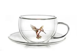 Creano 6er-Set Thermo-Tasses "Hummi" Für Tee/Latte Macchiato, Doppelwandig, Mit Kolibri-Muster | 250ml In Exklusiver Geschenkpackung -Pokalserie 5541a7f90fa205521df429b841793929