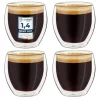 Creano Doppelwandige Espresso-Gläser, 4er-Set 100ml Thermo-Gläser Mit Schwebe-Effekt -Pokalserie 563d333f65e99bbf19385bfb6854888b