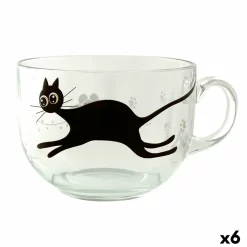 Tazza Luminarc Mistigri Grande Trasparente Gatto Vetro (500 Ml) (6 Unità)