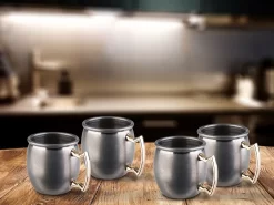 Cooles Schnaps Pinnchen 4-er Set, Stamperl Aus Edelstahl Pinneken Schnapsgläser