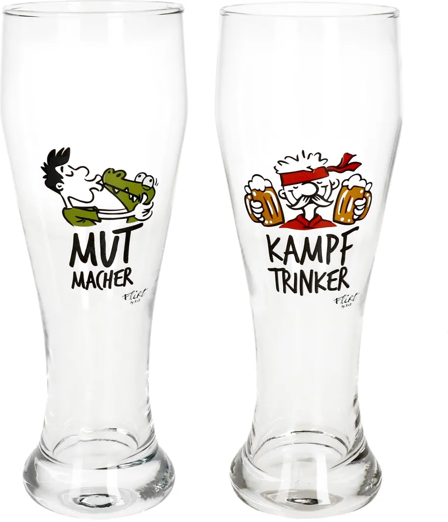 2x Weizenbiergläser Mutmacher Kampftrinker Weißbierglas 0,5L 3 2x Weizenbiergläser Mutmacher Kampftrinker Weißbierglas 0,5L