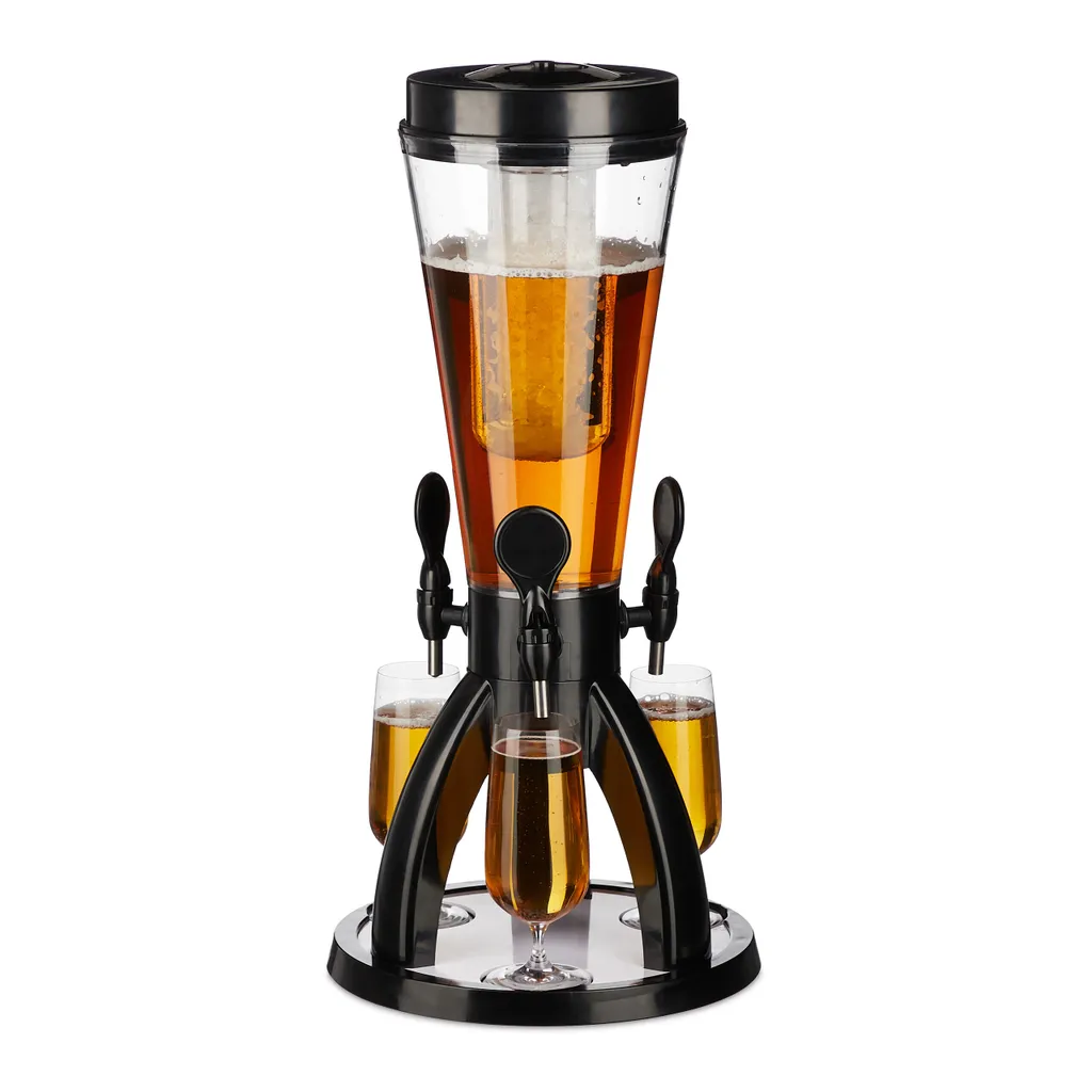 Relaxdays 4 L Biersäule Mit 3 Zapfhähnen 3 Relaxdays 4 L Biersäule Mit 3 Zapfhähnen