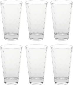 LEONARDO 012684 Optic Longdrinkbecher, Glas, 300 Ml, Ø 8 X 13 Cm, Klar (6 Stück)