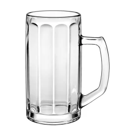 Borgonovo 12001820 Brema Ottica Bierseidel, Bierkrug, Bierglas, 567ml, Mit Füllstrich Bei 0,5l, Glas, Transparent, 6 Stück