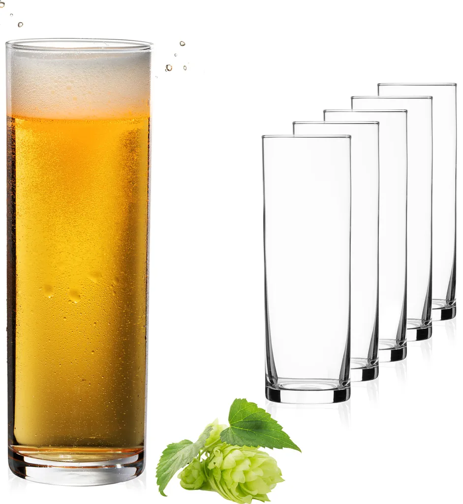 Hohe Biergläser 200ml (max. 240ml) Set 6-Teilig Bierstangen Aus Glas Kölschglas 3 Hohe Biergläser 200ml (max. 240ml) Set 6-Teilig Bierstangen Aus Glas Kölschglas