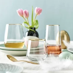 BUTLERS TOUCH OF GOLD 6x Gläser Mit Goldrand 345ml -Pokalserie 7255ad1ffd28301bac72a5e9d668b473