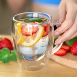 Wessper Doppelwandig Kaffeegläser Mit Henkel, 6 Stück X 350 Ml, Großes Hitzebeständiges Doppelwandglas, Thermogläser, Kaffeegläser Temperaturbeständig Mokkatassen, Teegläser, Latte Machiatto Gläser -Pokalserie 7273f7e339402b164731e3ae54b349fb