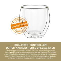 Creano Doppelwandige Espresso-Gläser, 4er-Set 100ml Thermo-Gläser Mit Schwebe-Effekt -Pokalserie 7619bc3c6c727252e875fadebc4be8fb