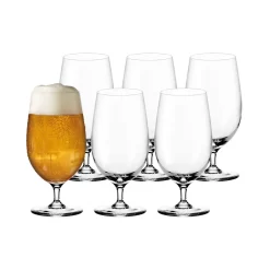 LEONARDO 061451 Ciao+ Biertulpe, Glas, 410ml, H 16cm, Klar (6 Stück) -Pokalserie 7c3d03750f5396f45408829432fd8b25