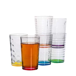 6 X Trinkglas Bunt Wasserglas Wassergläser Trinkgläser Glas Gläser Saftglas -Pokalserie 7dfd8d3d9067d24cf583e6fee99f1e28