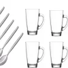 6 Kaffeegläser 300ml Mit Henkel Mit 6 Löffel Teegläser Latte Macchiato Gläser -Pokalserie 80b585b600ebabef1683078eabe5ba14