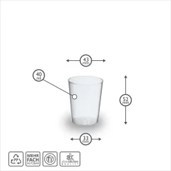 100 Schnapsgläser Aus Plastik, 4 Cl, Transparent, Mehrweg Shot Becher -Pokalserie 85672fa9a62c0d25760e93bf1e160cab