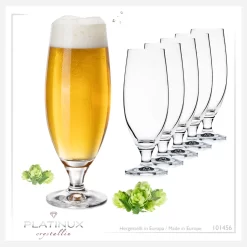 Bierkelche 500ml (max. 580ml) Set 6-Teilig Bierglas Weizengläser Aus Crystalline Glas -Pokalserie 8a2987c29140d81ebb6cdf479096e792