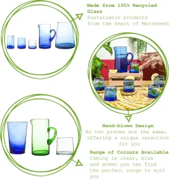 Nicola Spring 6 Stück Merzouga Recycled Longdrinkgläser Set - Trinkglas - 320ml - Blau -Pokalserie 8d344a1f0b4d9b4b9450dd0a2cdccd65