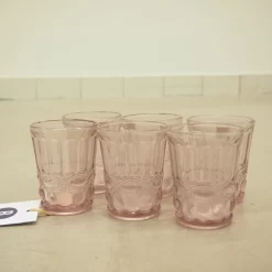 Wassergläser Solange Reliefmuster 6xSet Rosa Transparent 265ml -Pokalserie 8d77f3ff3a33d2573b77e4857447916c