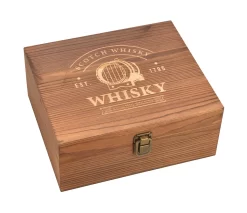 Whisky Geschenk-Set Mit 2 Gläsern, Eiswürfeln Aus Edelstahl, Zange, Samtbeutel In Einer Schönen Holzbox -Pokalserie 95ce63a5eab960339b1c56b8e6d3a363