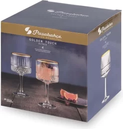 Pasabahce Pasabahace Elysia Golden Touch Kelchglas 4er Set Weingläser, Cocktails, 500 Ml -Pokalserie 96c4f16f4d29a803e7b95b87303c3f2c