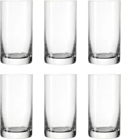 LEONARDO 039612 Easy+ Wasser Becher Medium, Glas, 240ml, H 12cm, Klar (6 Stück)