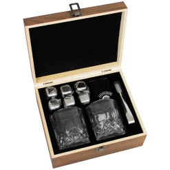Whisky Geschenk-Set Mit 2 Gläsern, Eiswürfeln Aus Edelstahl, Zange, Samtbeutel In Einer Schönen Holzbox -Pokalserie a7370374f663eab5310c55346d82fcaa