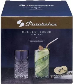 Pasabahce Timeless Golden Touch 4tlg Trinkglas Glas Tumbler 450ml 52800 -Pokalserie a97f8e2ea01400069f238c59bb634c03