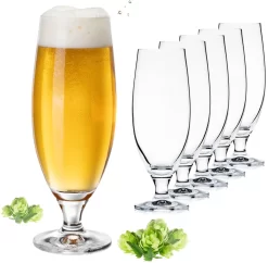 Bierkelche 500ml (max. 580ml) Set 6-Teilig Bierglas Weizengläser Aus Crystalline Glas